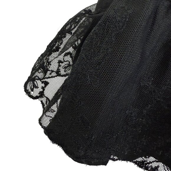 Women's Linen Tiered Midi Skirt 14 Black Floral Embroidery Sequin Festival Boho - Picture 6 of 9